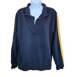 Aldi Navy Sweatshirt Colorful Stripe Zip Pullover Fun Style cottagecore lounge